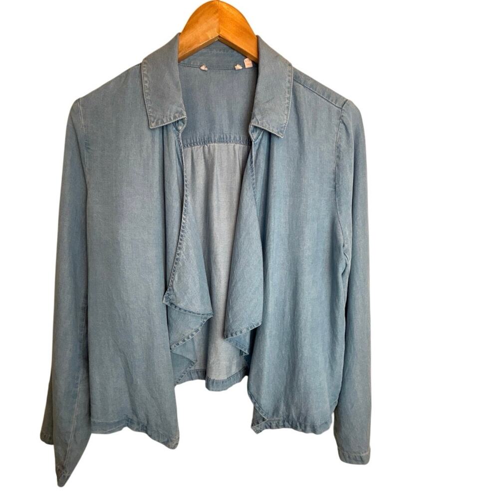 Soft Surroundings Chambray Open Front Shirt / Jacket – Size M - Picture 2 of 11